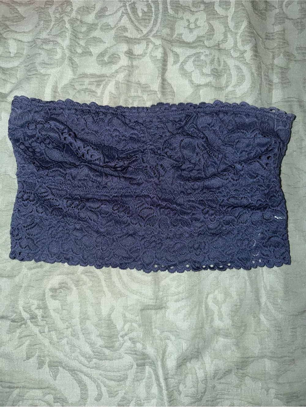 aerie Navy Lace Strapless Bandeau Bralette